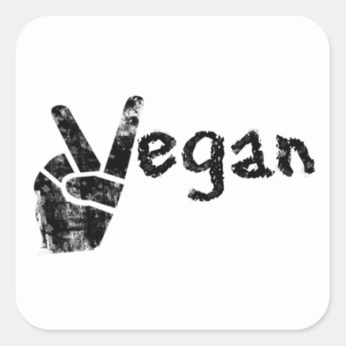 Vegan with Peace Symbol Square Sticker