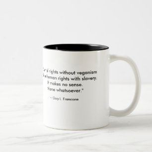 "Vegan" Word-Cloud Heart & Quote Two-Tone Coffee Mug