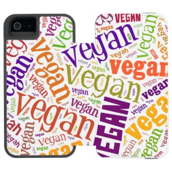 "vegan" Word-cloud Mosaic Iphone 6 Wallet Case by AbsoluteVegan at Zazzle