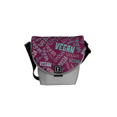 "vegan" Word-cloud Mosaic Messenger Bag