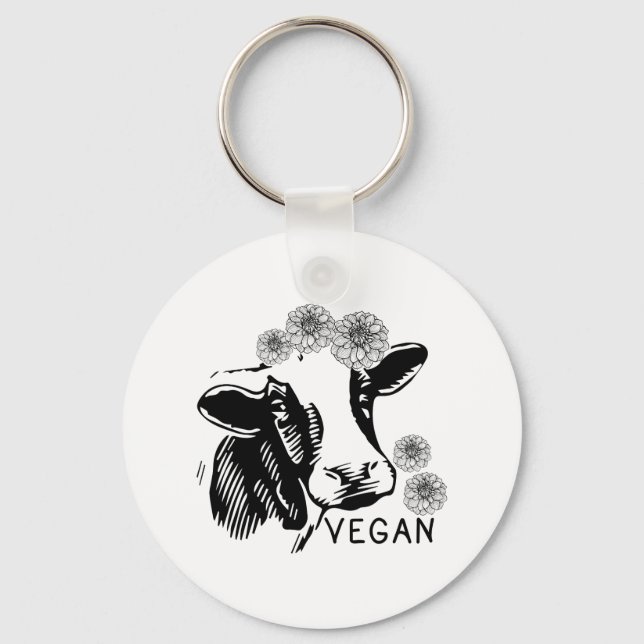 Vegan Workout Animal Free Die Vegetarian Gifts Keychain (Front)