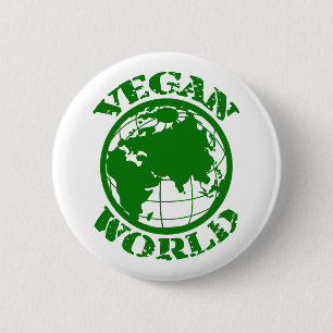 Vegan World Pinback Button