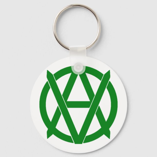 Veganarchism! Keychain (Front)