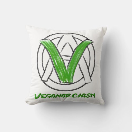 veganarchism throw pillow