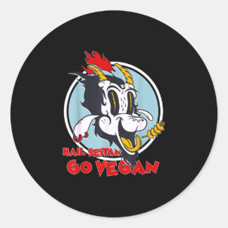 Veganism humor wheat gluten hail seitan go vegan classic round sticker