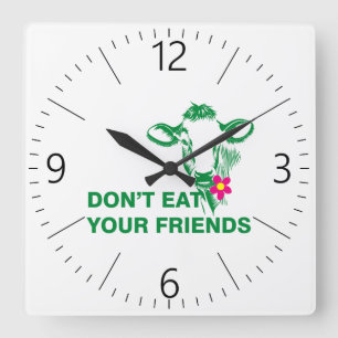 Veganism Square Wall Clock