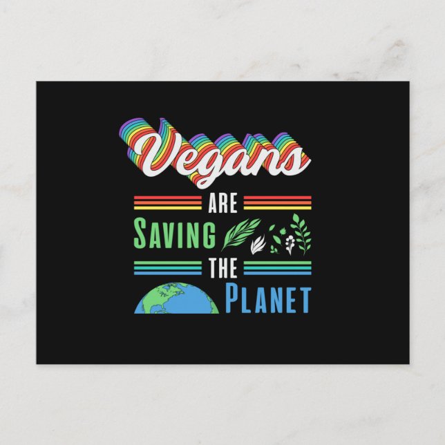 Veganism Veggie Vegetables Vegan Animals Gift Idea Postcard (Front)