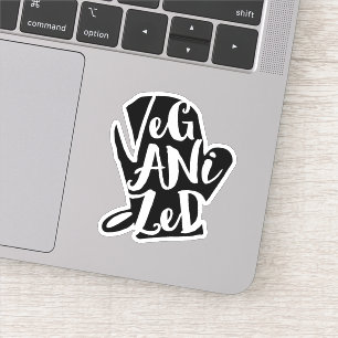 Veganized Vegan Custom Background Color Sticker