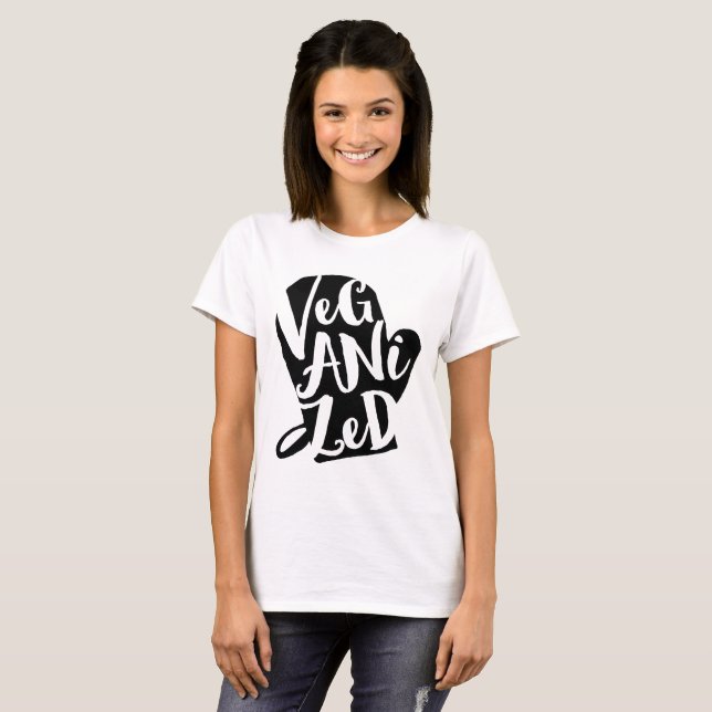 Veganized Vegan Custom Background Color T-Shirt (Front Full)