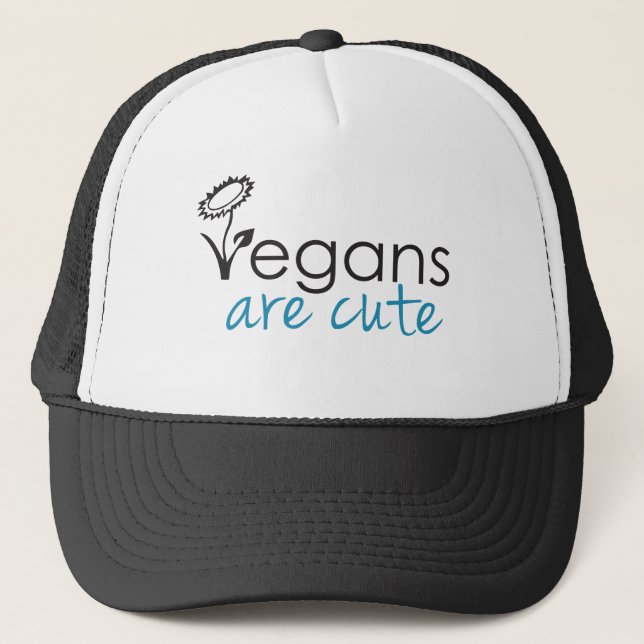 Vegans are Cute - An Advocates Custom Design Trucker Hat (Front)
