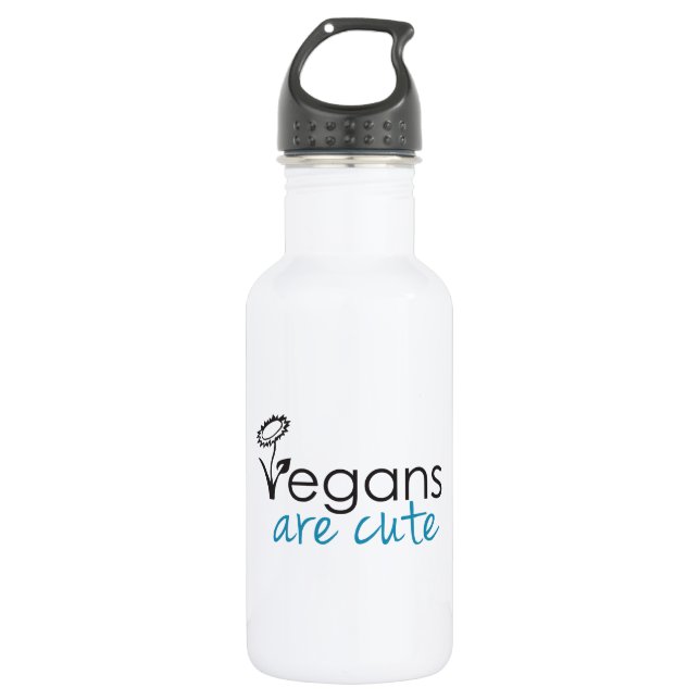 Vegans are Cute - An Advocates Custom Design Water Bottle (Front)