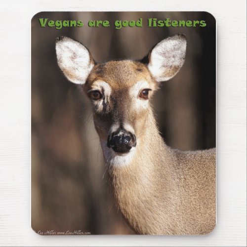 Vegans Are Good Listeners Gifts  Apparel Mouse Pad