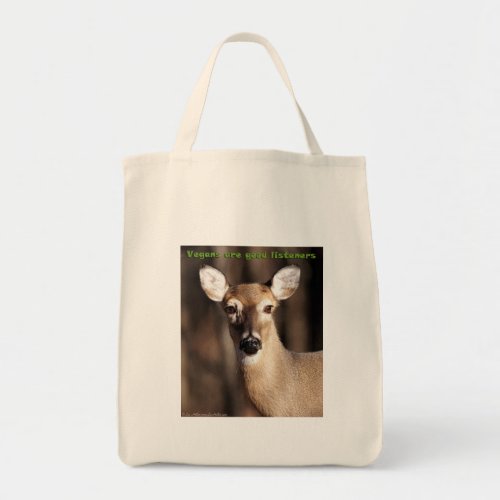 Vegans Are Good Listeners Gifts  Apparel Tote Bag