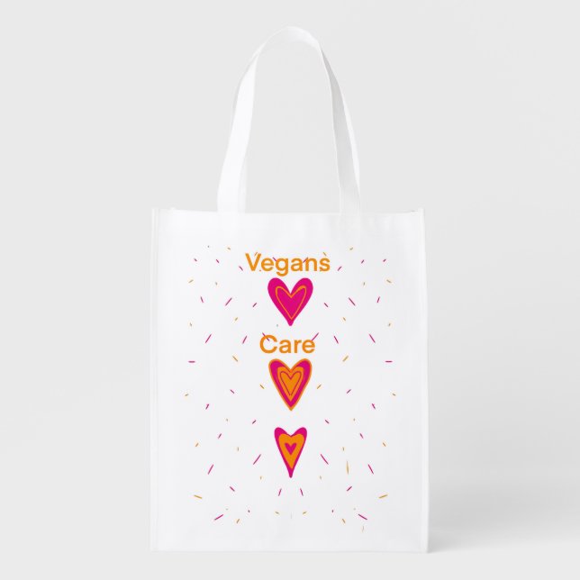Vegans Care Grocery Bag (Front)
