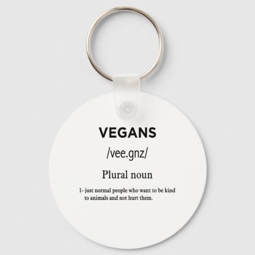 vegans definition white  keychain