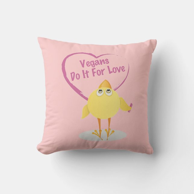 Vegans Do It For Love Throw Pillow (Front)