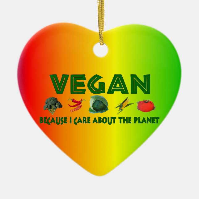 Vegans For The Planet Ceramic Ornament (Front)