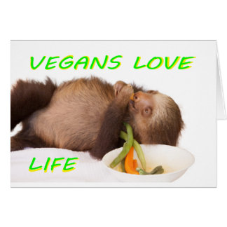 vegans love life , slothie cards