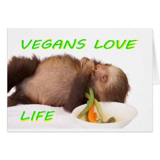 vegans love life , slothie cards (Front Horizontal)