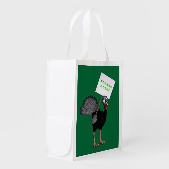 Vegans Rule! Grocery Bag (Front Side)