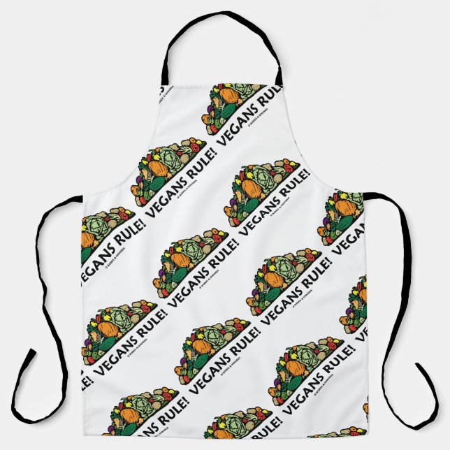 Vegans Rule! Pile Of Vegetables Apron (Front)
