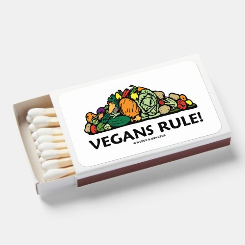 Vegans Rule Pile Of Vegetables Matchboxes