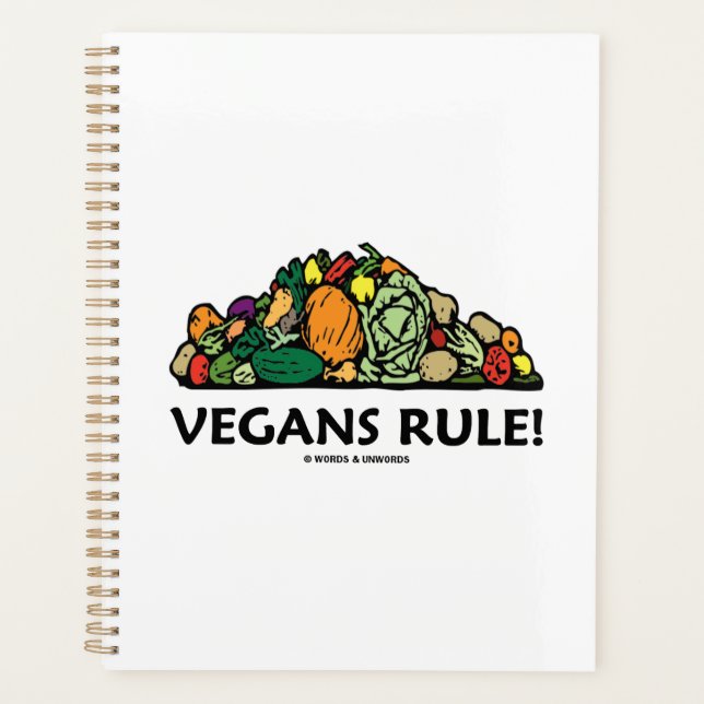 Vegans Rule! Pile Of Vegetables Planner (Front)