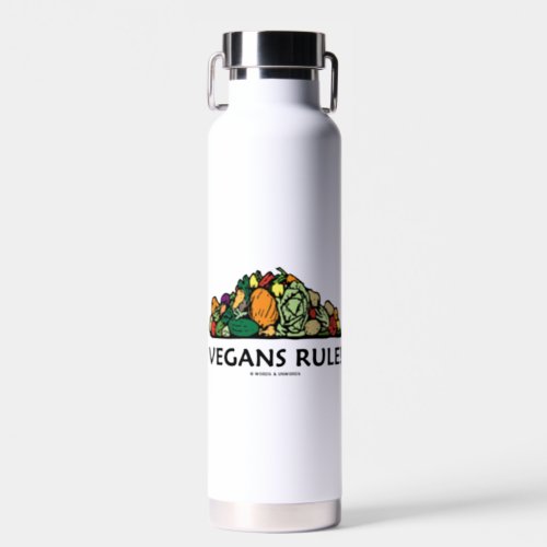 Vegans Rule Pile Of Vegetables Water Bottle
