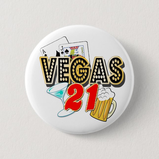 Vegas 21st Birthday Button (Front)