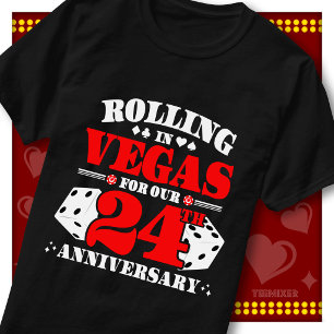Vegas 24th Anniversary Couple Casino Rolling Dice T-Shirt