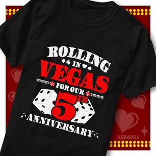 Vegas 5th Anniversary Couple Casino Rolling Dice T-Shirt