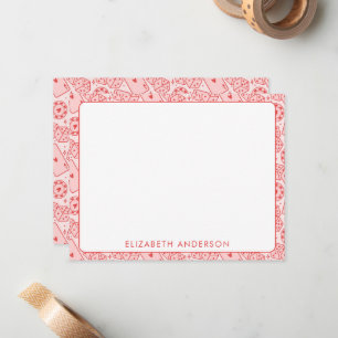 Vegas Aesthetic Pink Personalized Casino Note Card