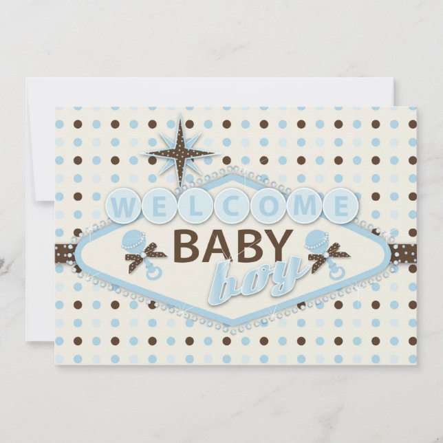 Vegas Baby Boy Invitation Card (Front)