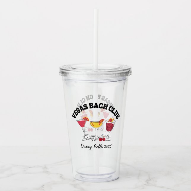 Vegas Bach Club Bachelorette Acrylic Tumbler (Front)