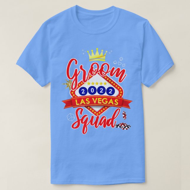 Vegas Bachelor Party Group Married in Vegas Groom  T-Shirt (Design Front)