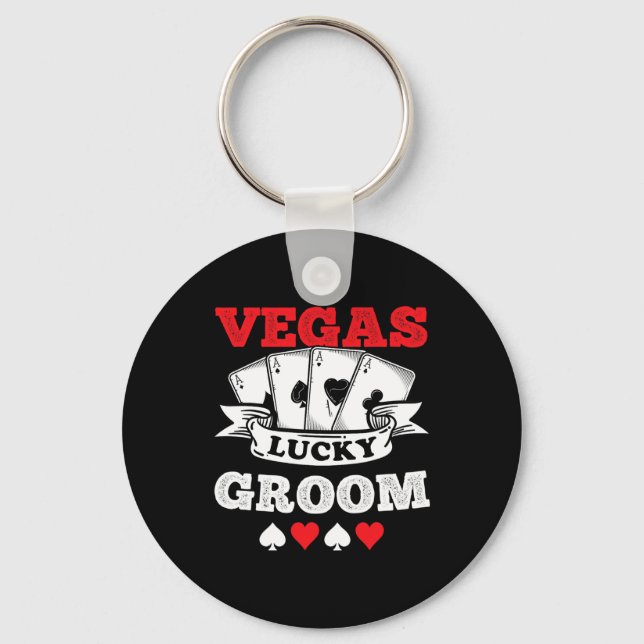 Vegas Bachelor Party Married In Vegas Groom Squad  Keychain (Front)