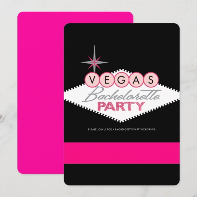 Vegas Bachelorette Party Invitation (Front/Back)
