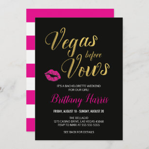 Vegas before Vows Bachelorette Party Invitation