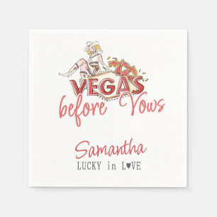 Vegas Before Vows Casino Lucky Modern Bachelorette Napkins