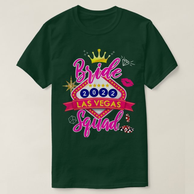 Vegas Bride Squad 2022, Married in Vegas Bachelore T-Shirt (Design Front)
