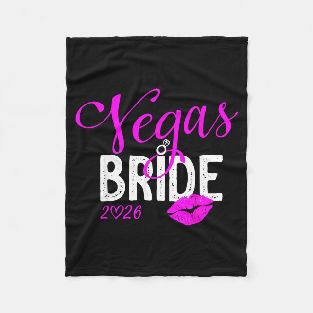 Vegas Bride Squad 2026 Married in Vegas Fleece Blanket (Front)