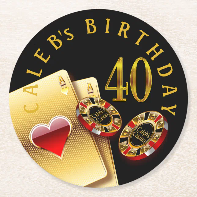 Vegas Casino Chip ASK ME 2 PUT YOUR NAMES IN CHIPS Round Paper Coaster