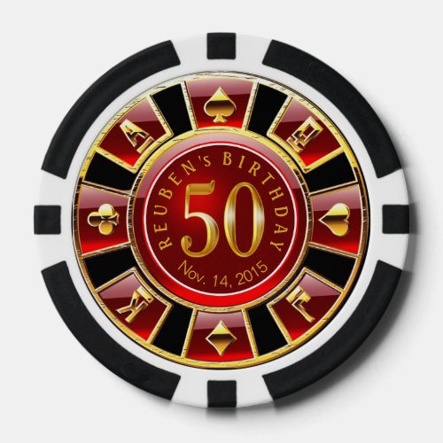 Vegas Casino Chip Red  Black