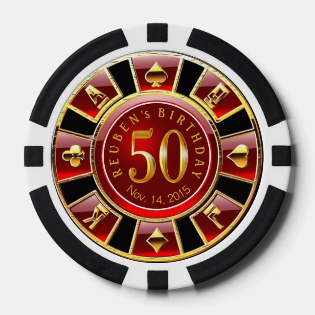 Vegas Casino Chip Red & Black (Front)