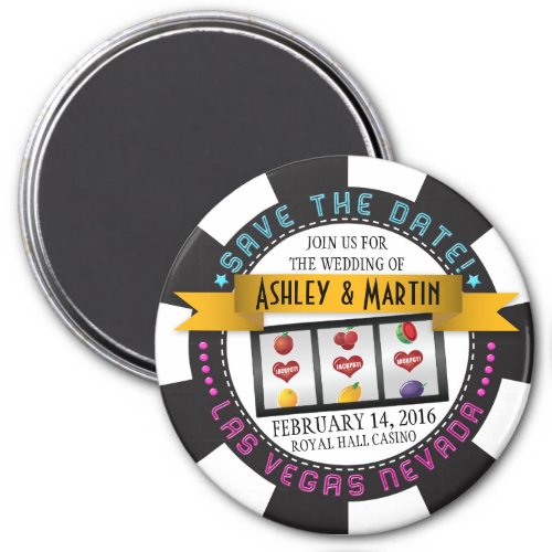 Vegas Casino Destination Wedding Save the Date Magnet