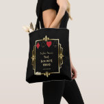 Vegas Casino Great Gatsby Bachelorette Weekend Tote Bag<br><div class="desc">Luxury Gold Great Gatsby Art Deco Vegas Bachelorette Weekend Casino Royale Style design. It features a faux gold Art Deco from roaring 1920s,  Great Gatsby Style,  royal gold Fleur-de-lis,  playing cards suits,  pair of dice. Use Personalize tool to add your info. More ideas in my Unique Bachelorette Party Collection.</div>