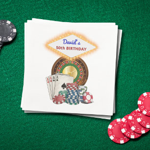 Vegas Casino Night Birthday / Bach Party  Napkins