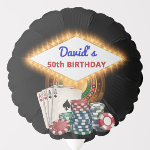 Vegas Casino Night Black Birthday Party  Balloon