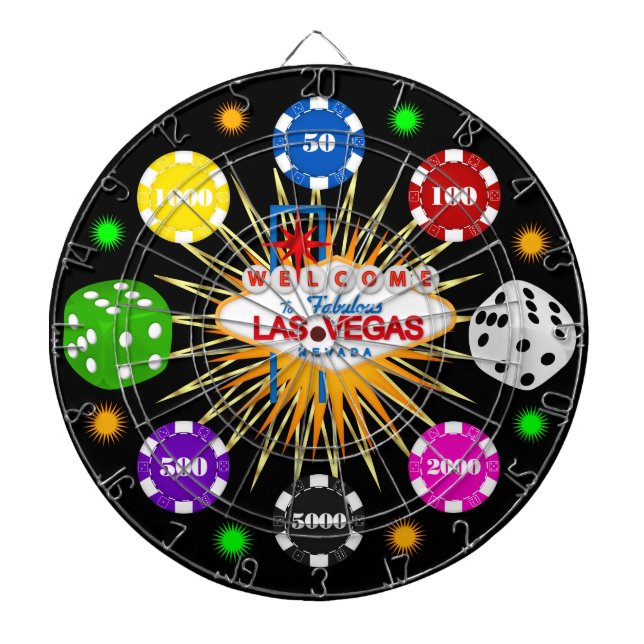 Vegas Casino Night Dartboard (Front)