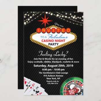 Vegas Casino Night Party Invitation by PaperandPomp at Zazzle